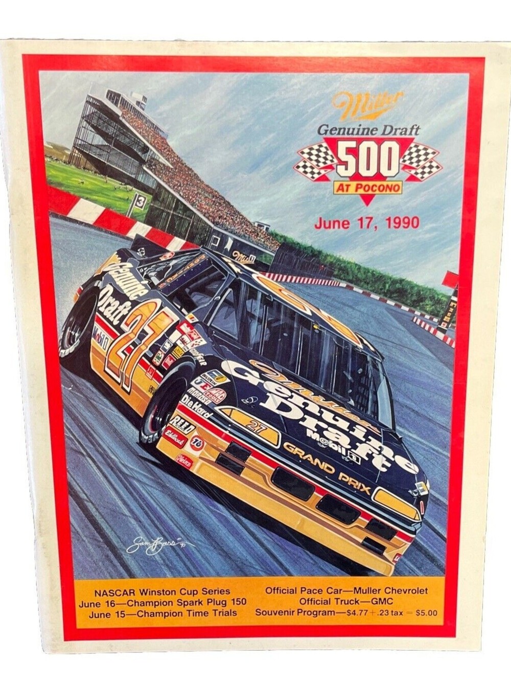Pocono Raceway Miller Genuine Draft 500 1990 NASCAR Offical Souvenir Program